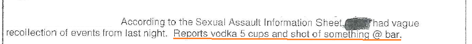 Alcohol reported to Investigator Angulo.